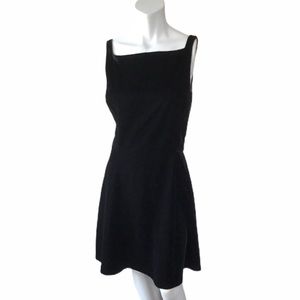 Beautiful Vintage British Khaki Blk Velvet Dress